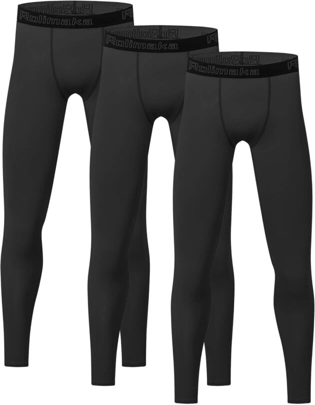 4 or 3 Pack Youth Boys' Compression Leggings Tights Athletic Pants Sports activities Base L...