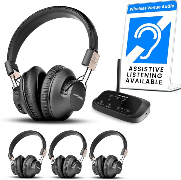 Avantree Quartet 2 - Wi-fi Group Listening Headphones & Transmitter for TV, C...
