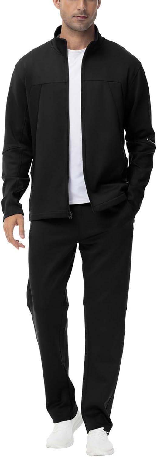 BGOWATU Males's Tracksuits 2 Piece Working Sports activities Sweatsuits For Males Full Zip Athl...