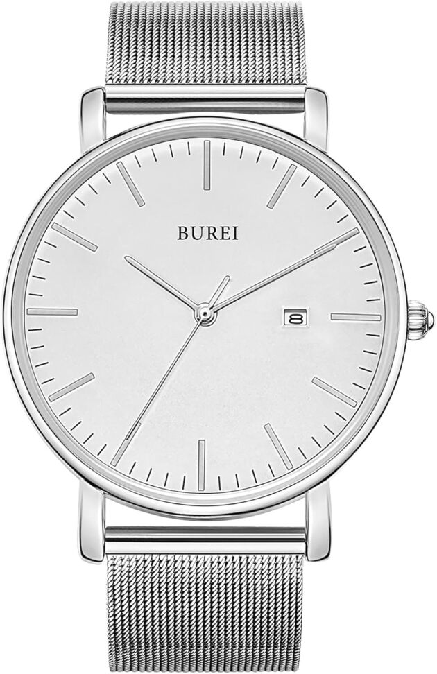 BUREI Males Wrist Watches Vogue Minimalist Analog Quartz Waterproof Watches for ...