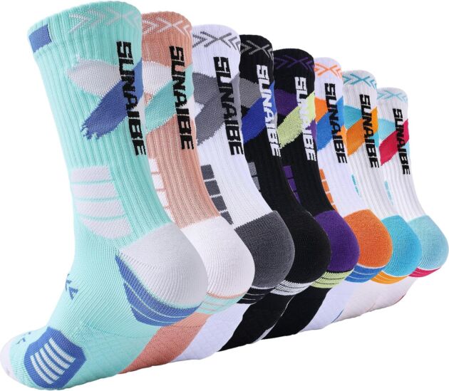 Basketball Socks for Males,Efficiency Cushioned Males's Athletic Crew Socks with Ar...