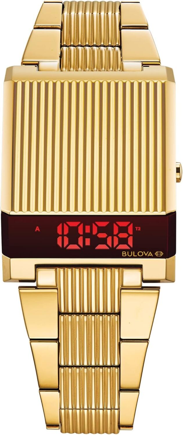 Bulova Mens Archive Collection LED Computron Stainless Metal Watch