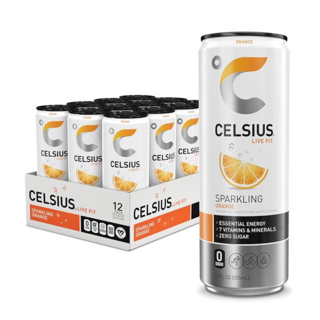 CELSIUS Glowing Orange, Purposeful Important Power Drink 12 Fl Oz (Pack of 12...