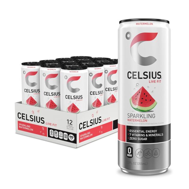 CELSIUS Glowing Watermelon, Useful Important Power Drink 12 Fl Oz (Pack o...