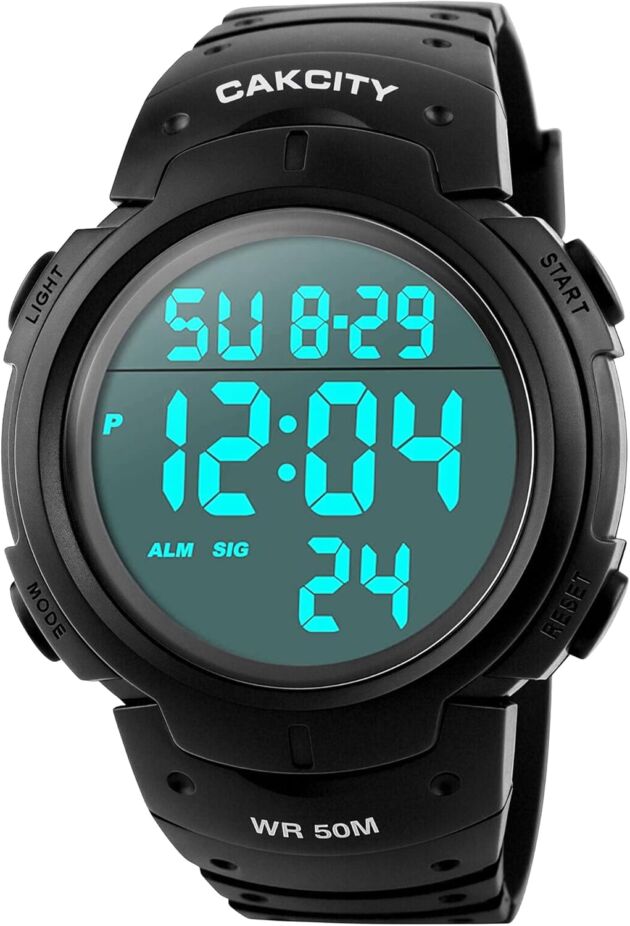 CakCity Mens Digital Watch Navy Waterproof Outside Giant Face Sports activities Watches...