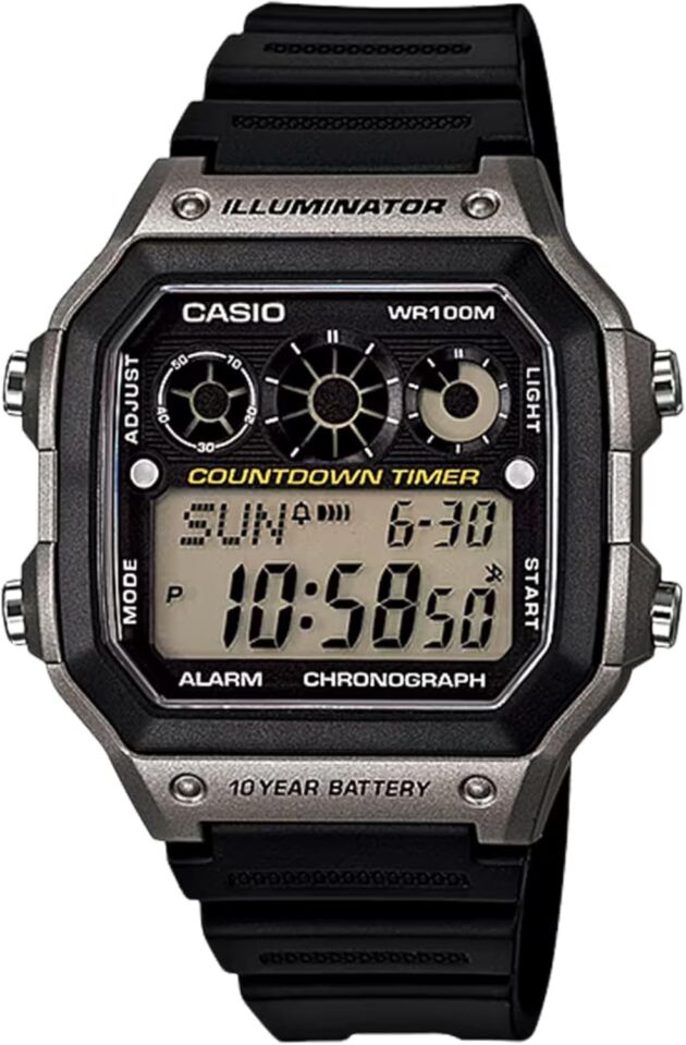 Casio AE-1300WH Collection | Watches for Males | Digital Watch | Black | 1/100 SEC Sto...