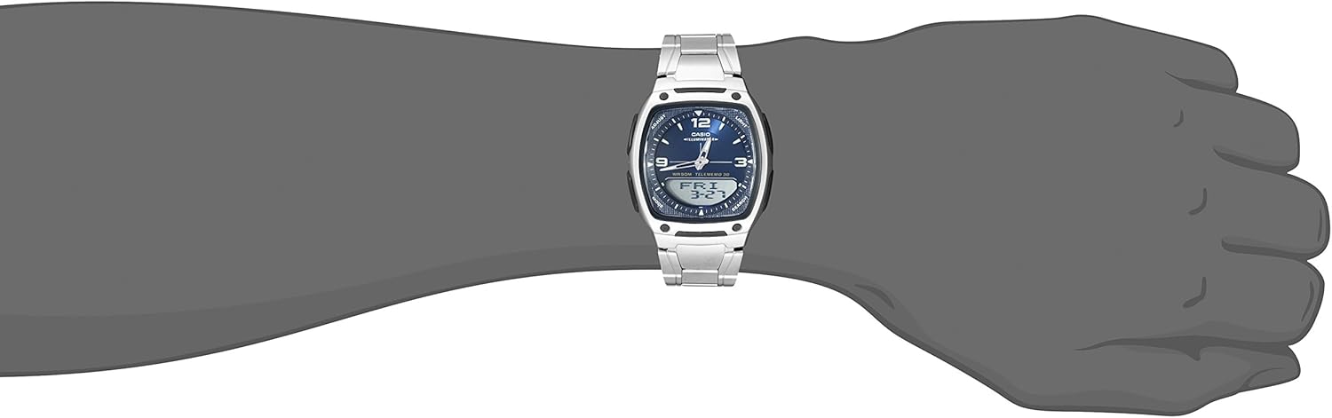 Casio AW81D Sequence | Watches for Males | Analog Digital Watch | Silver Stainless S... - Image 2
