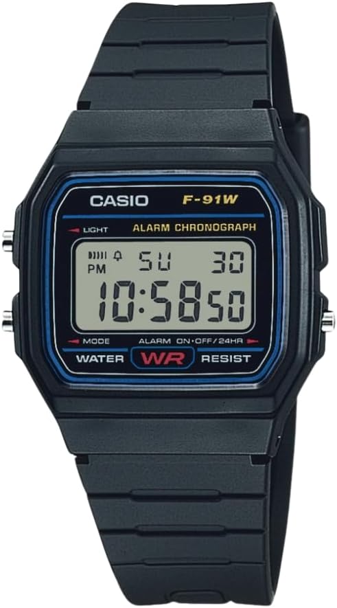 Casio F91W Series | Digital Watch | Water Resistant | LED Light | 1/100 SEC Stop...