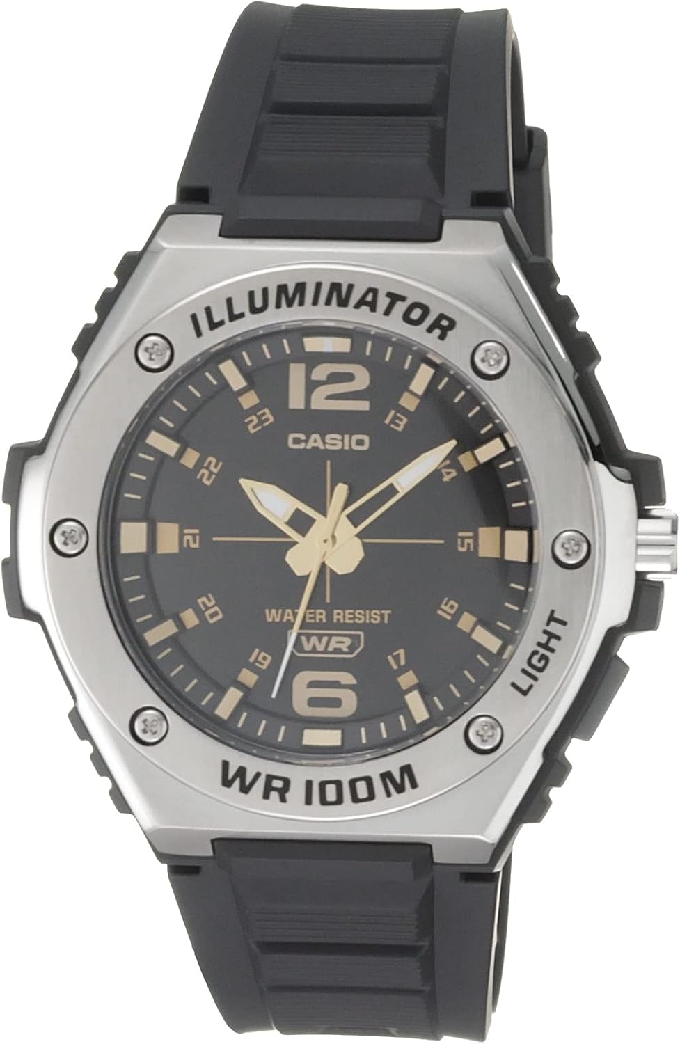 Casio Illuminator Males's Quartz Sport Watch with Black Resin Strap Heavy Responsibility Met...