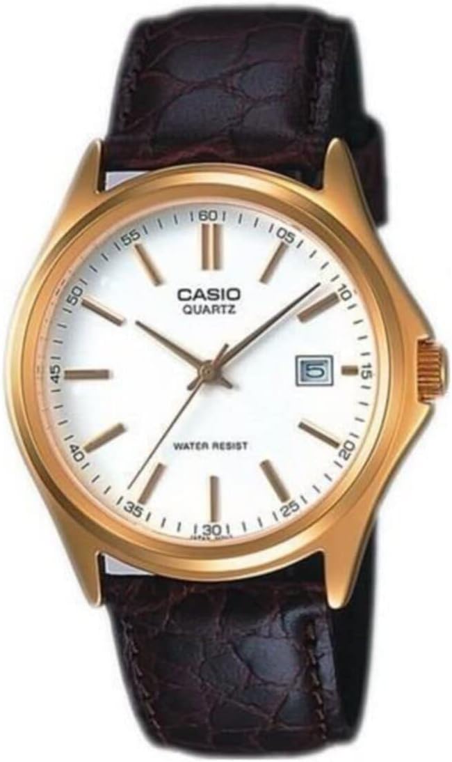 Casio MTP-1183Q-7A Males's Gold Analog Gown Watch w/Croc-Leather-based Band & Date