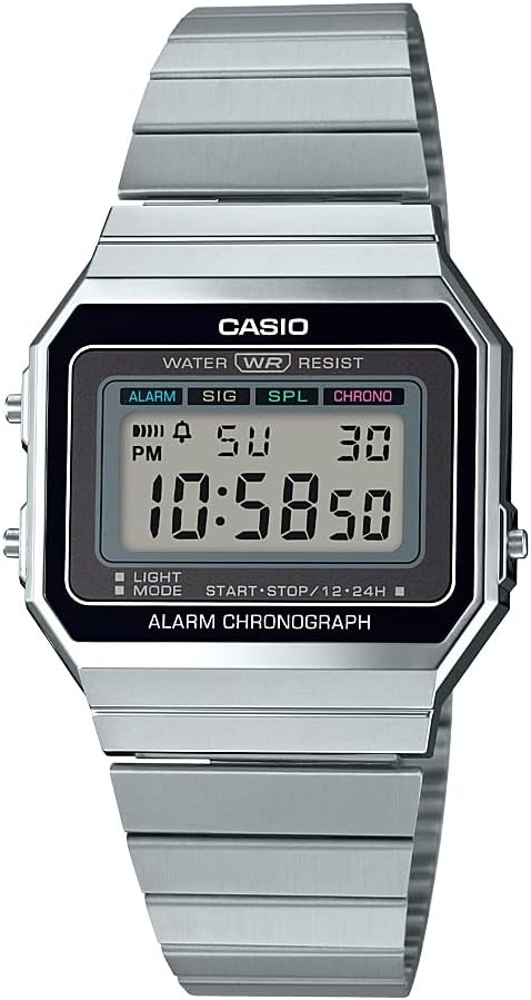 Casio Males's A700W-1ACF Basic Digital Show Quartz Silver Watch
