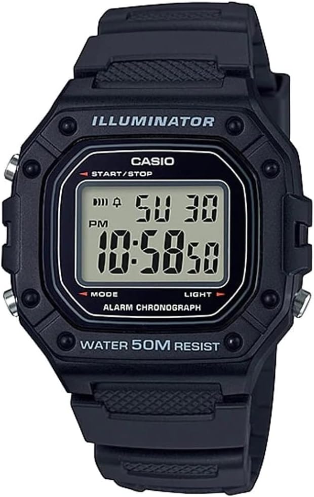 Casio W218H Series | Men’s Digital Watch | 50M WR | 1/100 Second Stopwatch | 100...