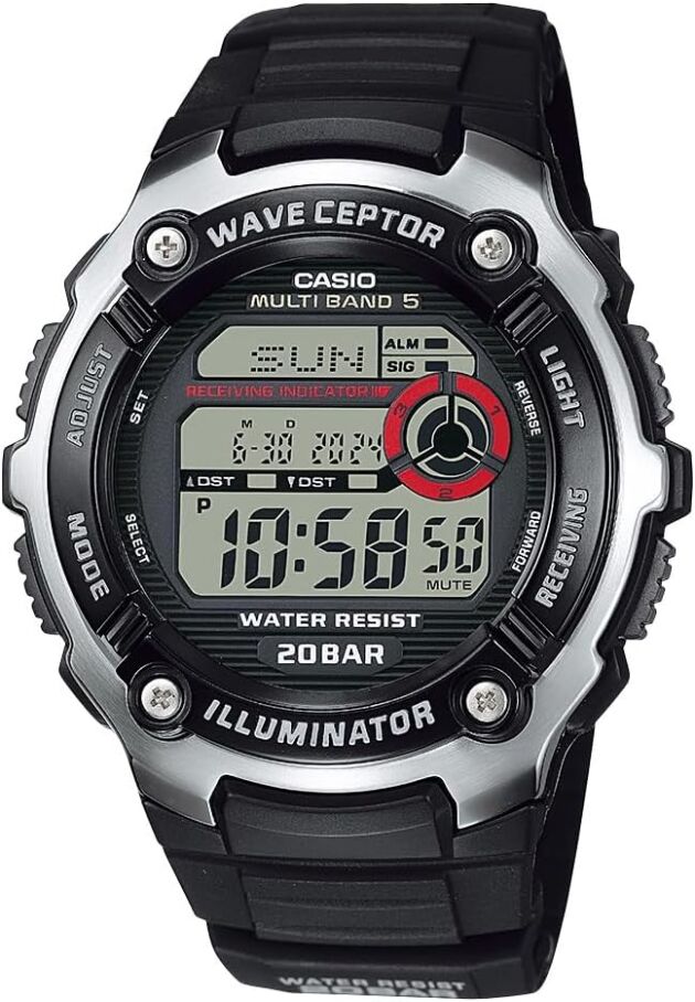 Casio Waveceptor Males's Quartz Illuminator Alarm Chronograph Watch with Black Res...