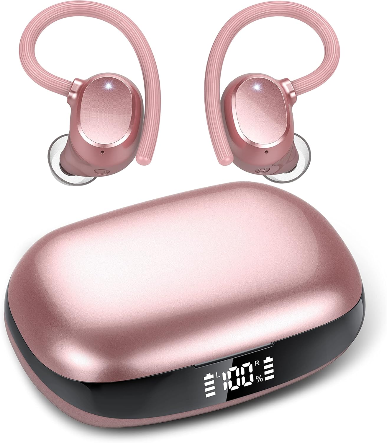 Ear Buds Wi-fi Earbuds, HiFi Stereo Sport Bluetooth 5.3 Headphones with Earho...
