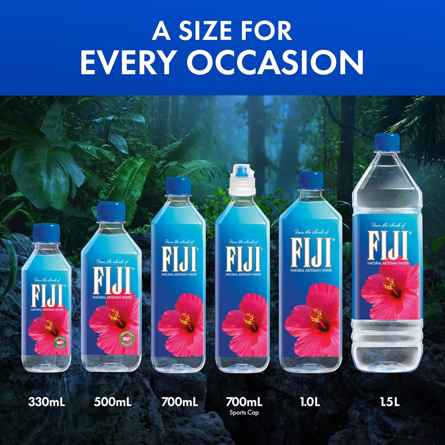 FIJI Pure Artesian Bottled Water, 1 Liter / 33.8 Fl Oz (Pack of 12) - Image 2