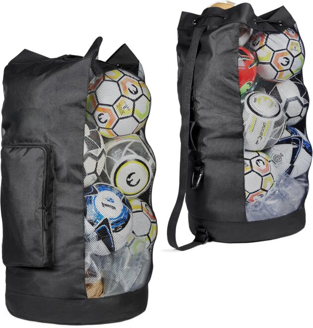 Fitdom Heavy Obligation XL Soccer Mesh Gear Ball Bag w/Adjustable Shoulder Strap ...