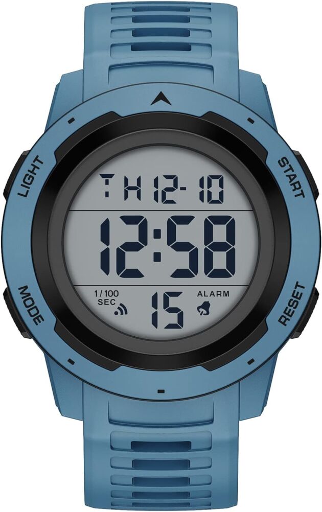 GOLDEN HOUR Mens Waterproof Digital Sport Watches Large Display screen Straightforward Learn Show ...