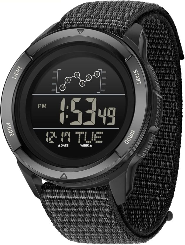Gosasa Males's Digital Sports activities Watch with Velcro Buckle, Navy Fashion Nylon Strap...