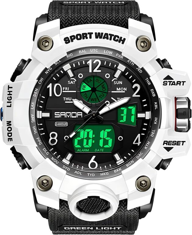 Gosasa Navy Model Digital Analog Watch, Giant Face 2.2", 50m Water Resistant...