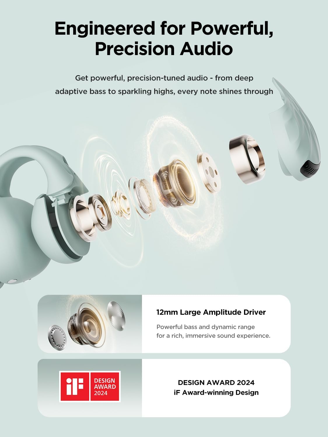 HAKII Open Ear Wi-fi Earbuds, Bluetooth 5.4 Ergonomic Clip on Bluetooth Earbu... - Image 2