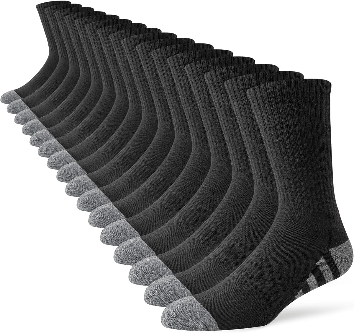 JOYNÉE 8 Pairs Mens Crew Work Cushion Socks Lengthy Athletic Working Socks Exercise ...
