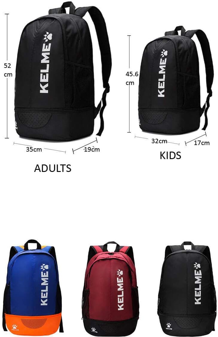 KELME Youth/Grownup Soccer Backpack - Unisex Sports activities Bag - Separate Ball Holder Sho... - Image 2