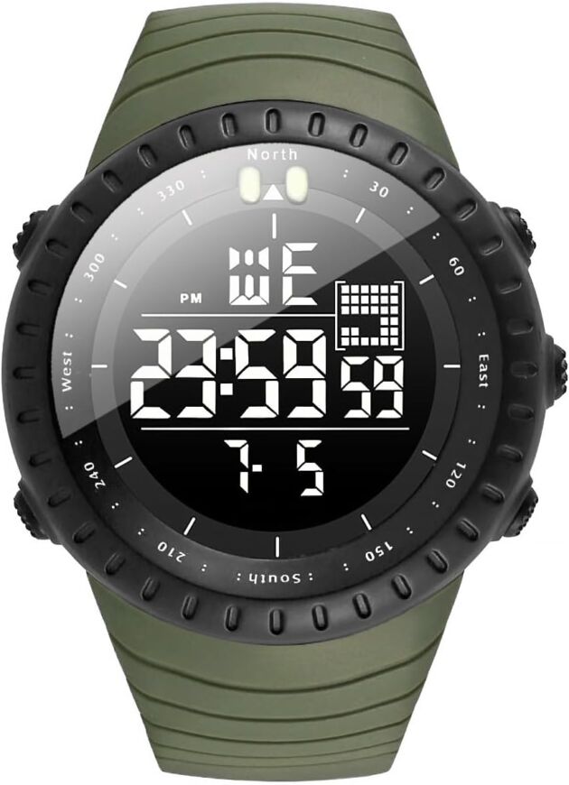 KXAITO Males's Watches Sports activities Out of doors Waterproof Army Digital Watch Date Multi...