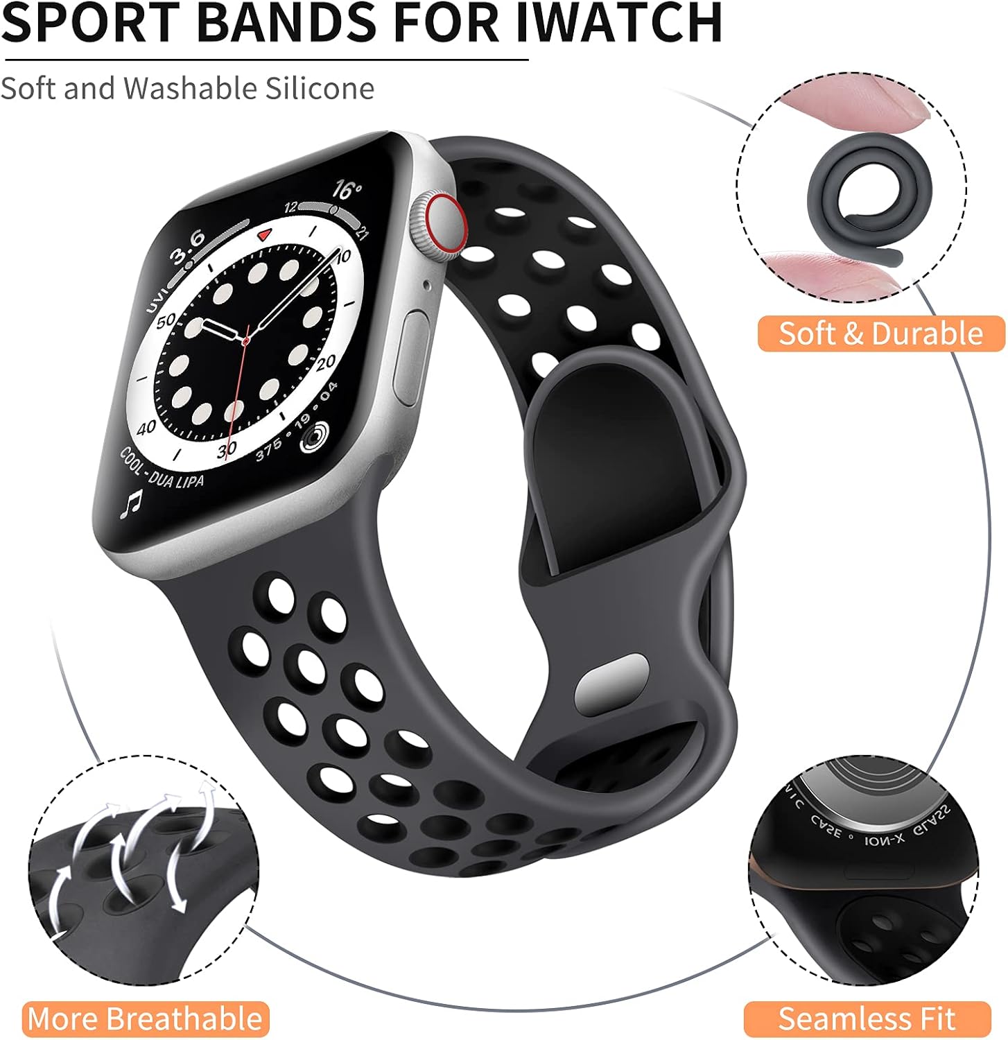 Lerobo Appropriate for Apple Watch Band 44mm 45mm Sequence 10 11 46mm 42mm 49mm Males... - Image 2