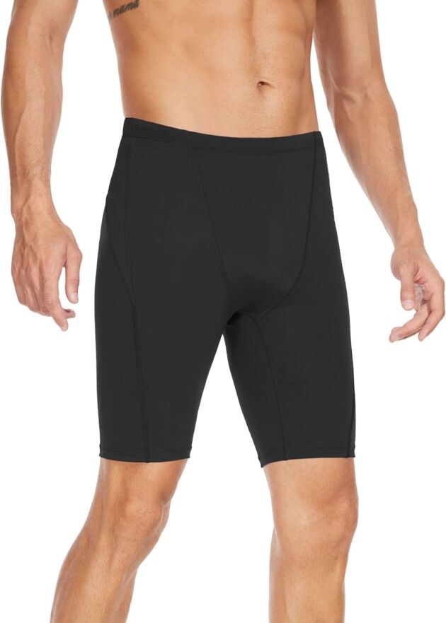 Males's Swim Jammers Aggressive Athletic Swim Workforce Go well with Coaching Endurance Racing...