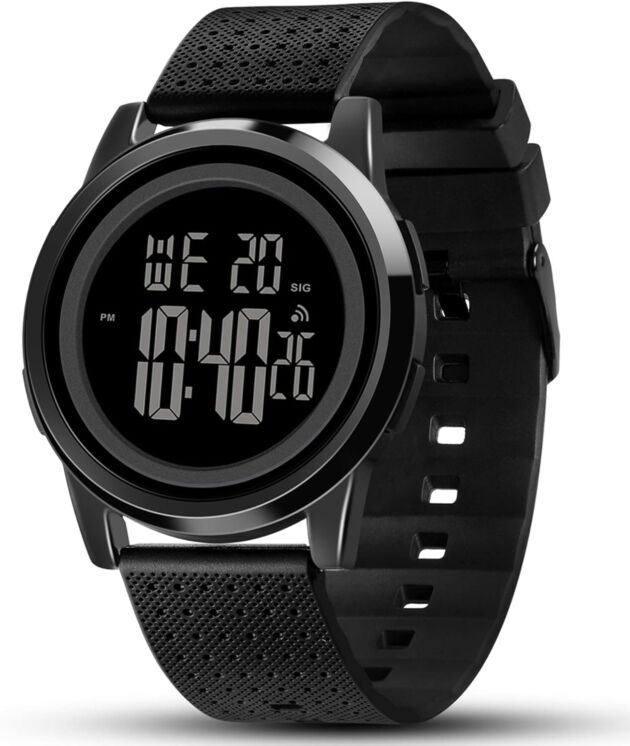 Mens Watch Extremely-Skinny Digital Sports activities Watch Waterproof Stainless Metal Style Wr...