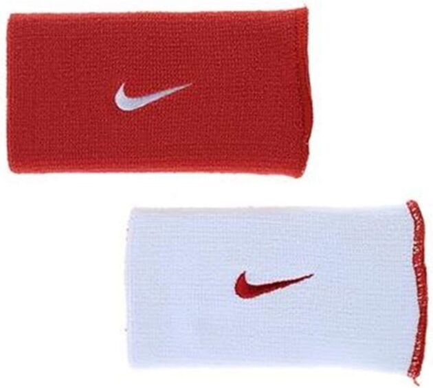 Nike Dri-fit Doublewide Wristbands Residence & Away 2pk Pink | White