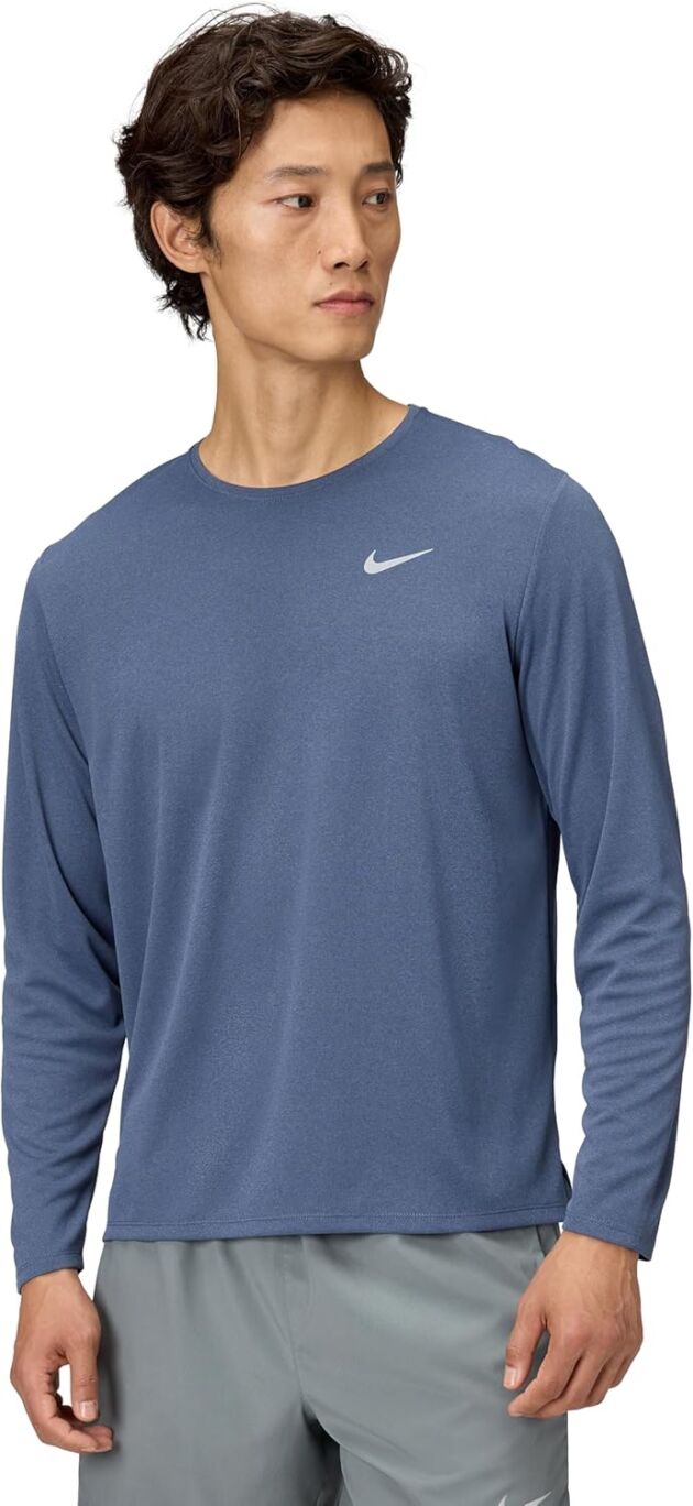 Nike Males's Miler Dri-FIT UV Lengthy-Sleeve Operating High
