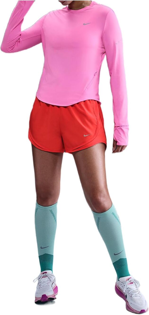 Nike Swift Girls's Dri-FIT UV Lengthy-Sleeve Crew-Neck Operating Prime (Playful Pink)