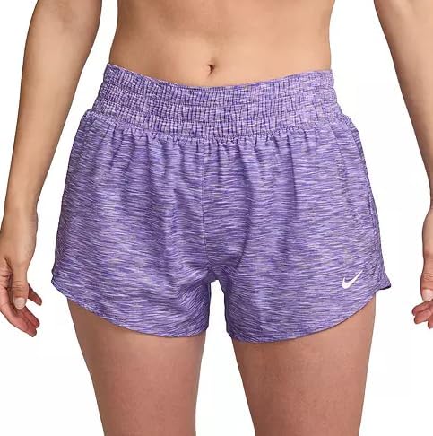 Nike Ladies's One Dri-FIT Mid-Rise 3" Unfastened Match Temporary-Lined Coaching/Working Athl...