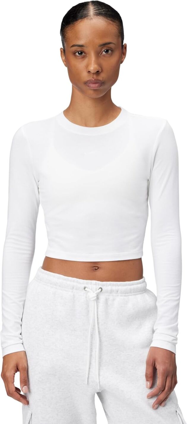 Nike Girls's Sportswear Chill Knit Slim Lengthy-Sleeve Cropped Prime