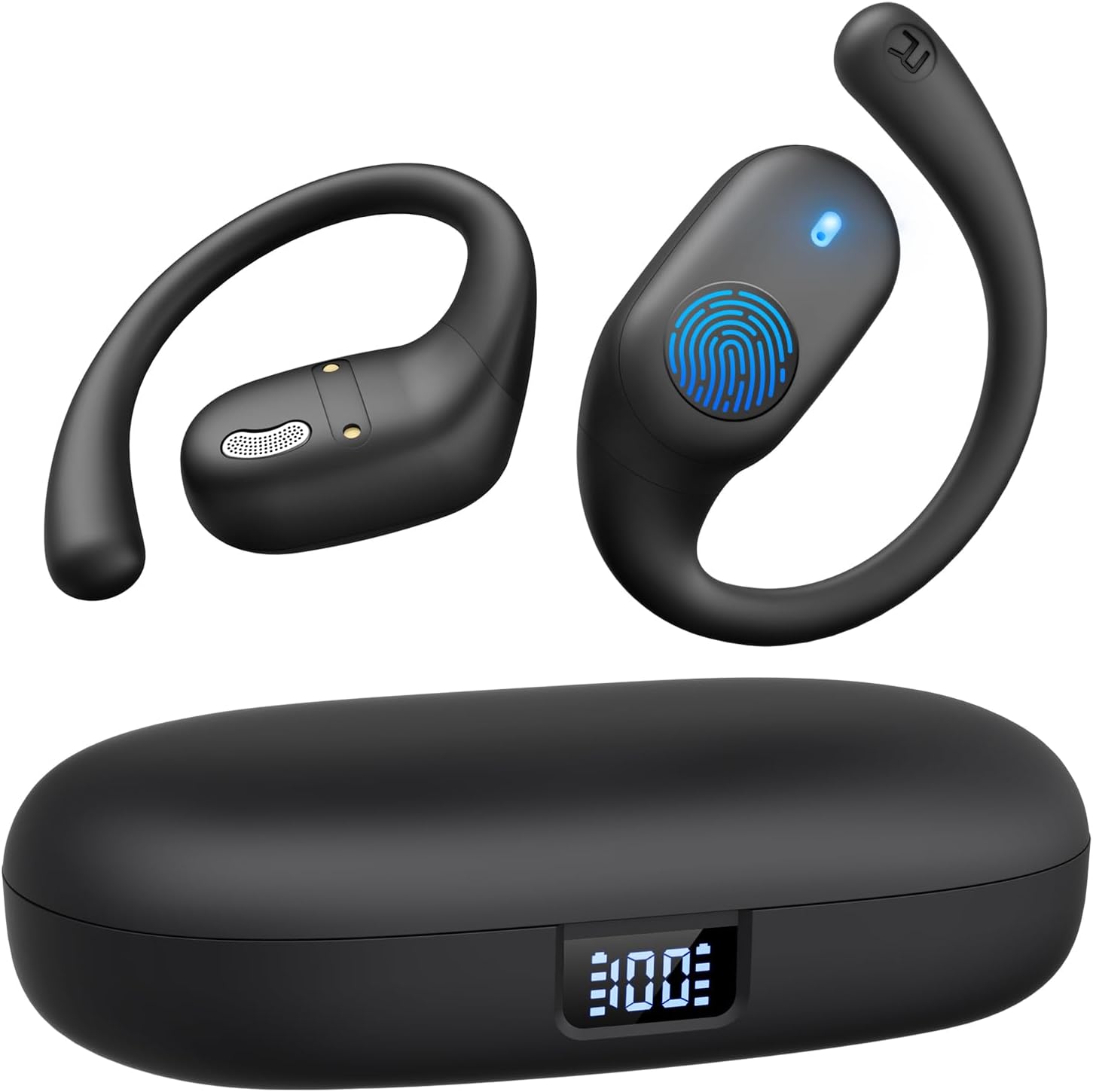 Open Ear Headphones, Bluetooth Headphones 5.3 Sports activities with Good Digital Show,...