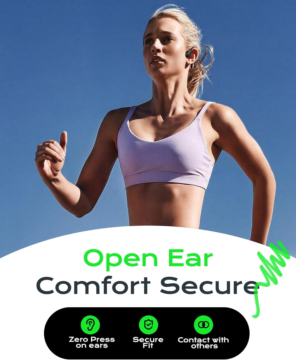 Open Ear Sport Headphones, Wi-fi Bone Conduction Earphones, Constructed-in 32GB MP3... - Image 2