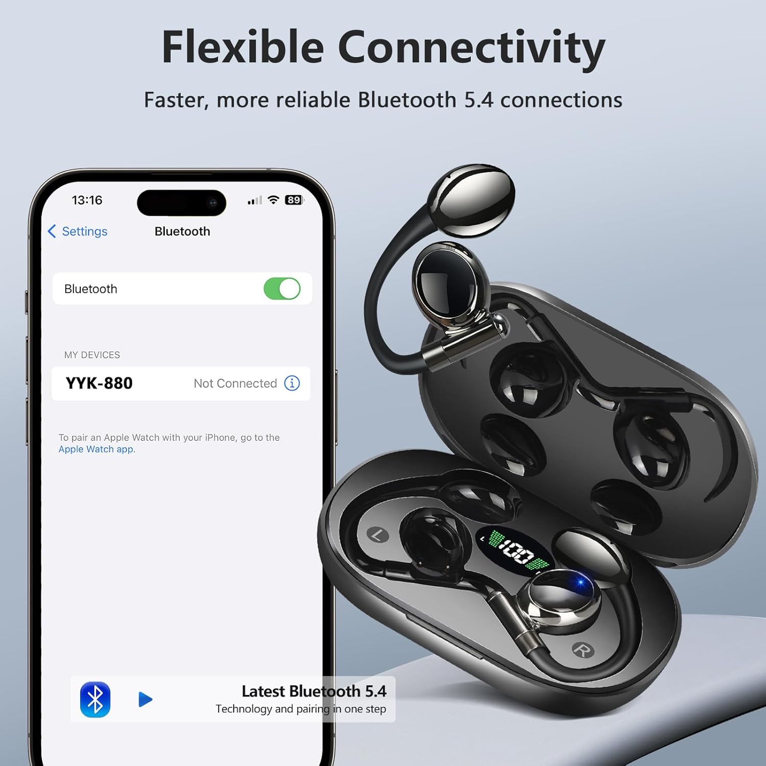 Open Earbuds True Wi-fi Bluetooth Earphones with Microphone, Bluetooth 5.4 Ov... - Image 2