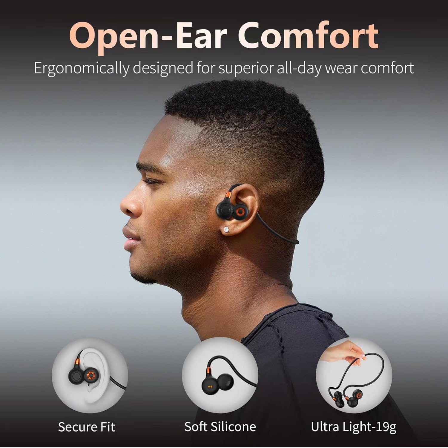 Ortizan Open Ear Headphones, Bluetooth 5.3 Wi-fi Air Conduction Headphones Sp... - Image 2