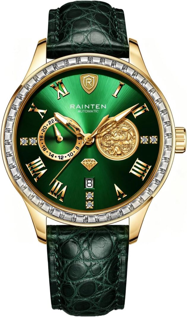 R9011A Mens Automated Watch, Luxurious Watches for Males, Stainless Metal Mechanical ...