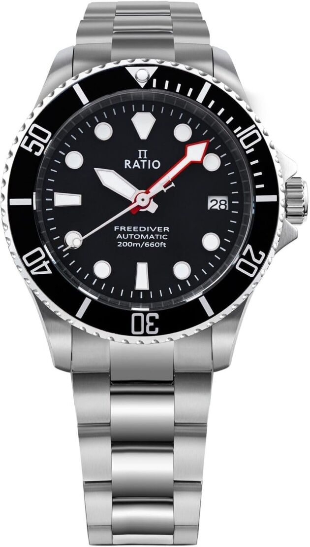 RATIO FreeDiver Sapphire Crystal Diver Watch Japanese Computerized Motion Dive Wa...