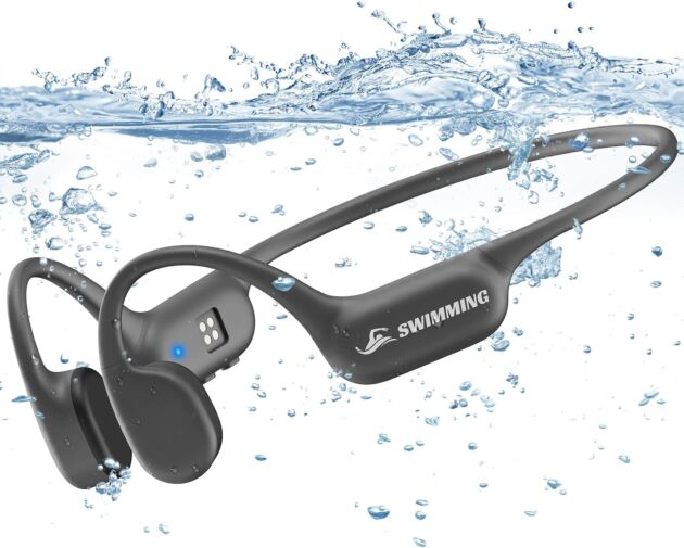 SAMVEK Bone Conduction Headphones IP68 Waterproof Swimming Headphones Open Ear H...