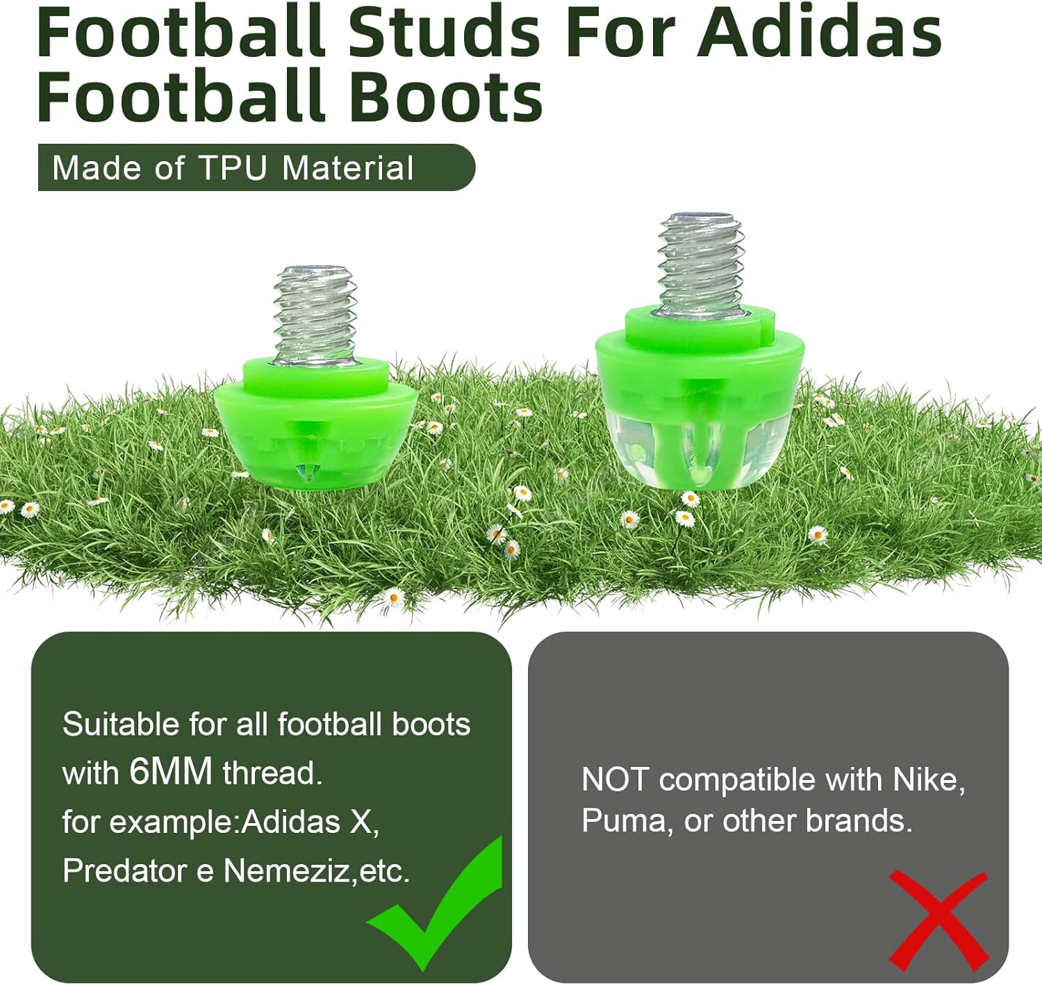 Soccer Cleat Studs, Alternative TPU Soccer Spikes with Wrench, Light-weight & D... - Image 2