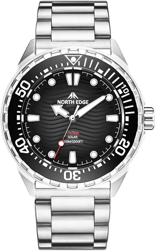 Photo voltaic-Powered Males’s Watch – 300M Water Resistant Stainless Metal Sport Watch, 31...