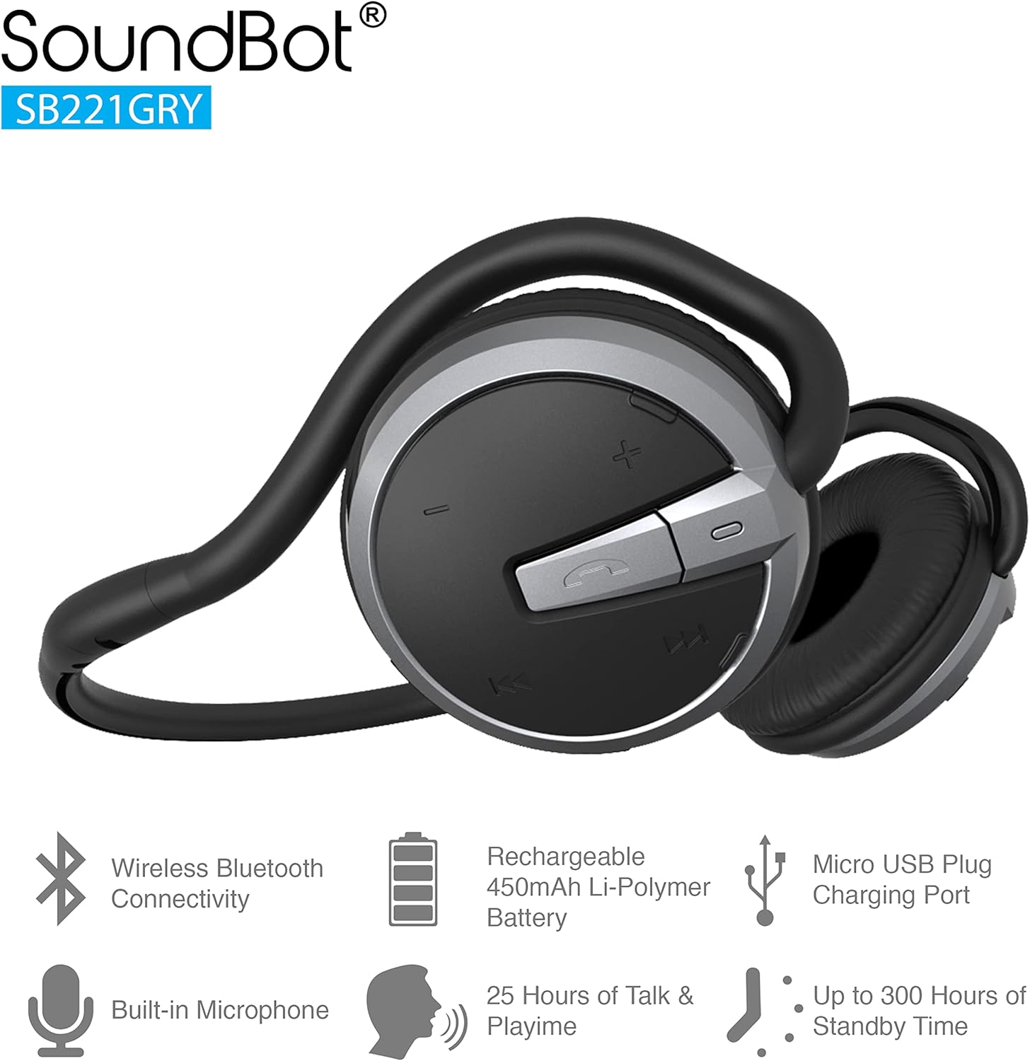 Soundbot SB221 HD Wi-fi Bluetooth 4.0 Sports activities-Lively Headphones for 20Hrs Musi... - Image 2