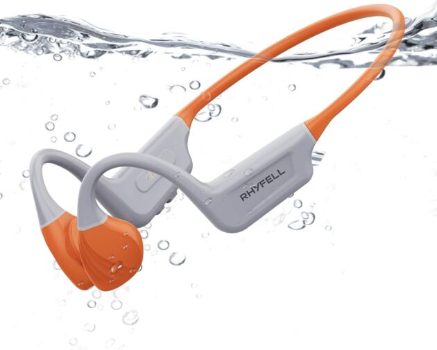 Swimming Headphones, IP68 Waterproof Bone Conduction Headphones, Constructed-in 32GB M...