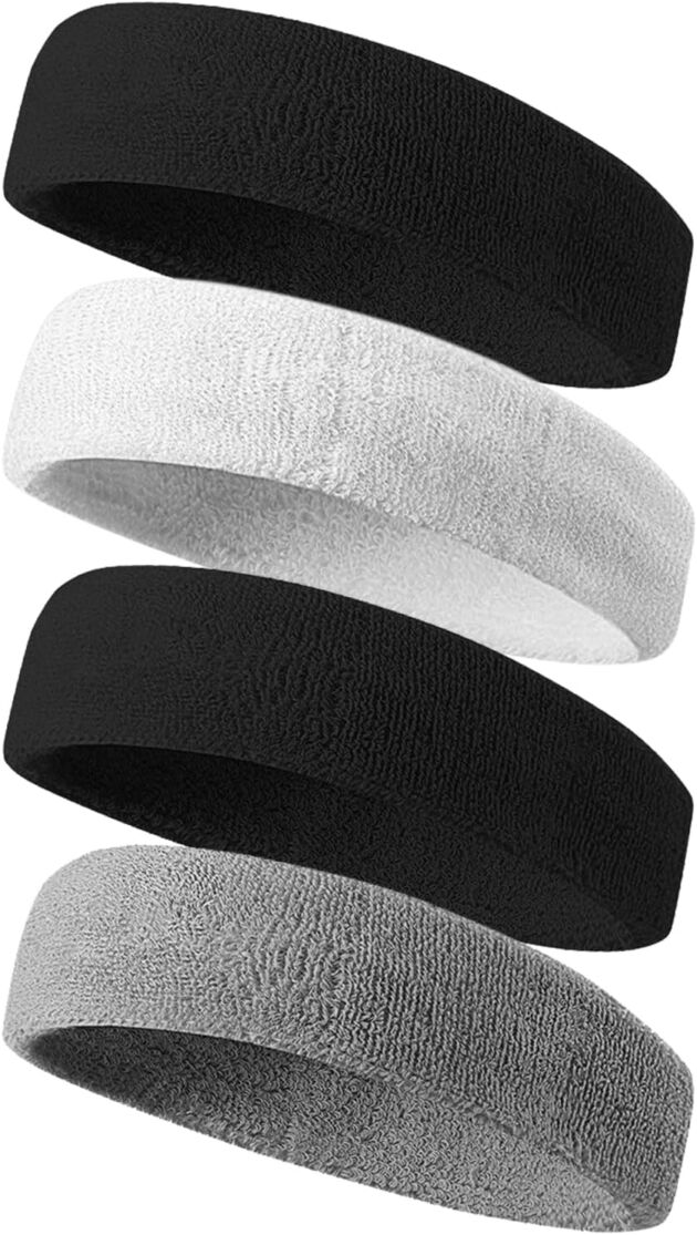 Tanluhu Sweatbands Sport Headbands for Males & Ladies,Terry Material Sweat Band for Te...