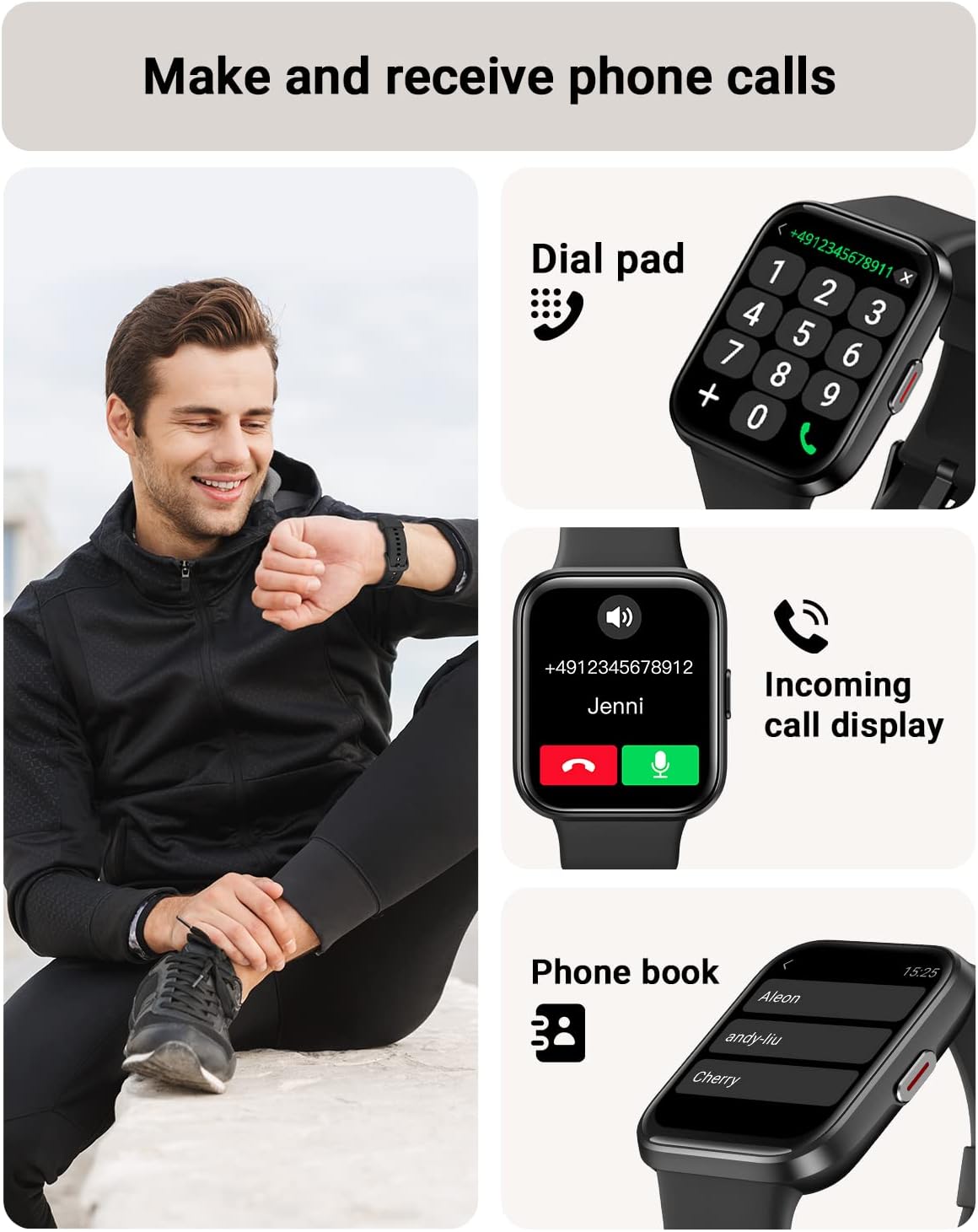 Tensky Sensible Look ahead to Males/Ladies Android & iPhone, Alexa Constructed-in, 1.8" Contact Sc... - Image 2