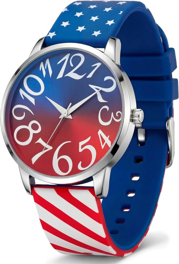 Unisex 40MM Quartz Watch with Adjustable Silicone Band, Giant Colourful Arabic Nu...