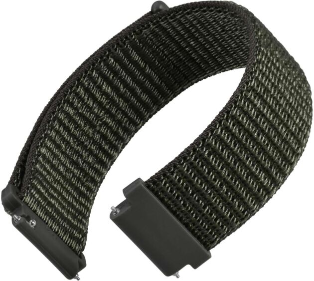 WOCCI 20mm Adjustable Nylon Watch Band, Fast Launch Sport Loop Strap (Military Gre...